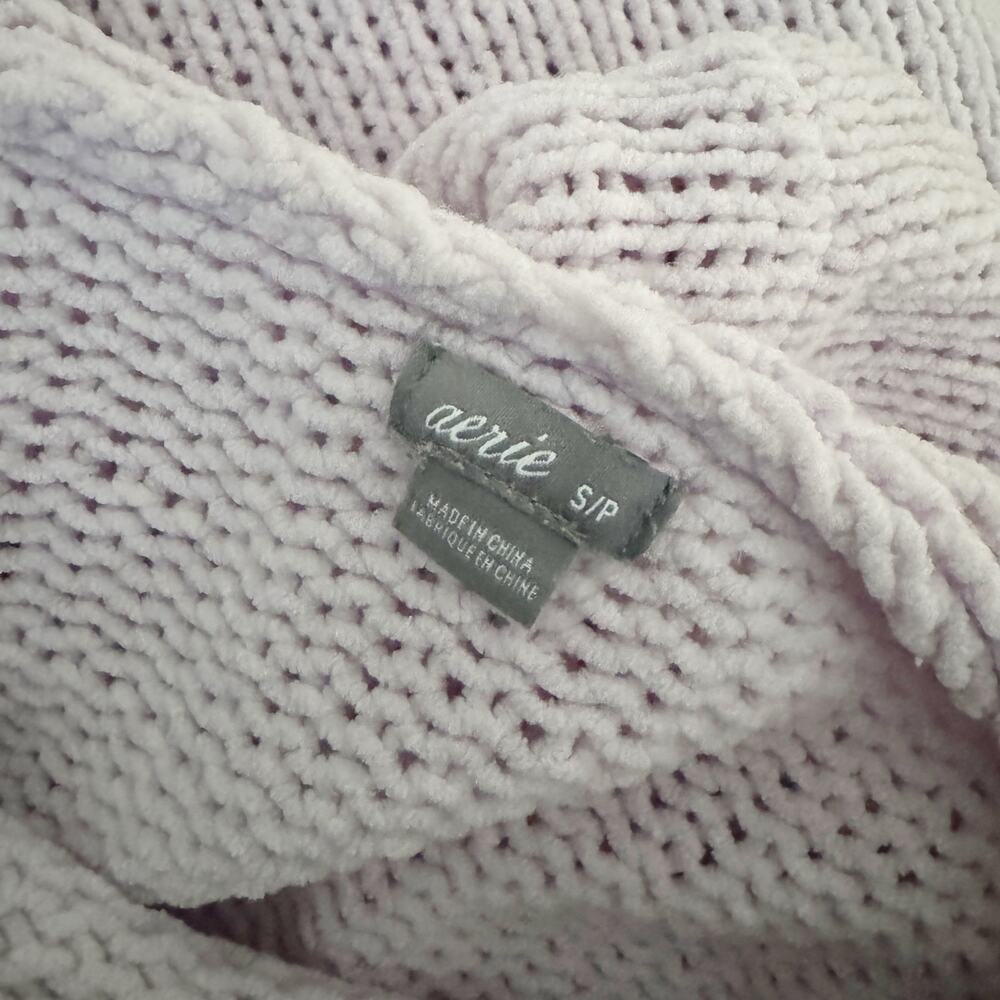 AERIE Chenille Hoodie Sweater Light Purple Small S - Picture 8 of 9